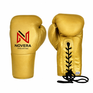 High Quality Genuine Leather Customizable Competition <b>Gloves</b> Martial Arts Kickboxing Muay Thai Training <b>Moisture</b> - Product Image 1