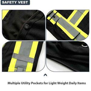 Gilet de sécurité réfléchissant haute visibilité en polyester respirant, imperméable et à séchage rapide pour hommes, personnalisable, prix de gros abordable - Product Image 5