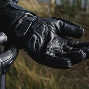 Gants de moto vintage en cuir unisexes, pour motocross, écran tactile, sport de plein air, doigts entiers, respirants, protection UV - Product Image 6