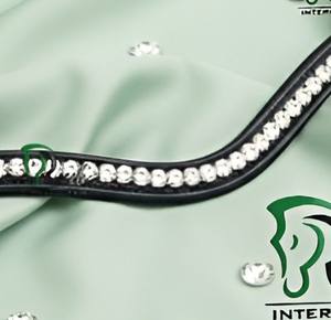 Cómoda Diadema de Cuero Curvada con Pedrería para Caballo, Accesorios de Equitación - Product Image 2