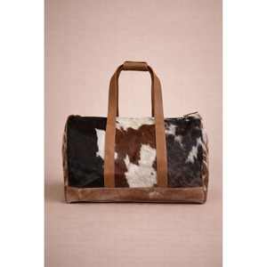 Sac de voyage vintage en cuir véritable avec fermeture éclair, grande capacité, portable, pour le week-end, LHDB-0035 - Product Image 5