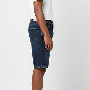 Pantalones Cortos de Mezclilla Personalizados Estilo Vintage con Cordones Largos, Cintura Elástica, Lavado, Dobladillo sin Rematar, 100% Algodón, Holgados, para Hombre - Product Image 2