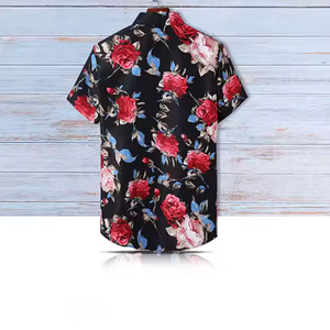 Chemises de plage décontractées pour hommes, tricotées, à col rabattu, respirantes, écologiques, à motif floral par sublimation, collection été, vente chaude - Product Image 2