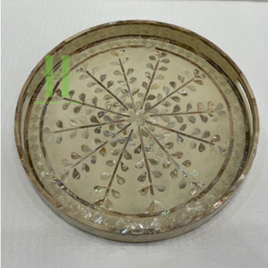 Mother of Pearl Serving Tray for Elegant Dining Table Decoration Luxury Bohemian Eco-Friendly Charger <b>Plates</b> for Weddings - Product Image 5