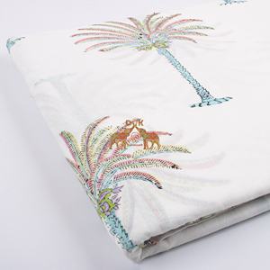 Nouvelle collection de luxe d'impression personnalisée de palmier de coton Offres Spéciales pour la matière de robe d'été tissu doux en coton - Product Image 4