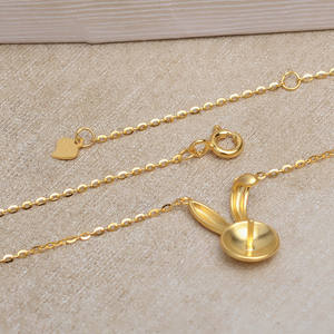 Cadena de Conejo Mate de Plata S925 para Collar DIY con Accesorios de Perlas de 9-11 mm, Soporte Vacío JG5396, Fornituras y Componentes de Joyería - Product Image 5