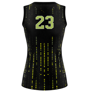 Camiseta de Softbol sin Mangas con Sublimación Total, Color Negro Verde Neón, Impresión Digital, Uniforme Personalizado para Equipo con Número en la Espalda - Product Image 3