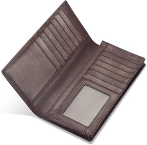 Portefeuille pour homme en cuir véritable léger de haute qualité avec logo personnalisé, long format, fabrication en usine, prix de gros - Product Image 3