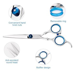 Ciseaux de coiffure professionnels en acier inoxydable à manche long, ciseaux à effiler avec peigne et étui de rangement pour usage en salon - Product Image 4