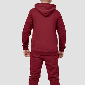 <b>Men's</b> Maroon Tracksuit Set Hooded Zipper <b>Jacket</b> Pants Full Sleeve Autumn Wear Regular Fit 2 Piece Sweatshirt Custom Design Print - Product Image 3