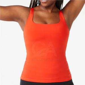 Camiseta sin mangas de verano para mujer, talla grande, ajustada, transpirable, de elastano/poliéster, con espalda cruzada y cintura alta, modelo 2026 - Product Image 2