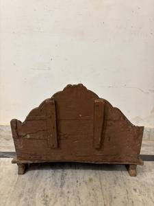 Indian Rajasthan Tribal Hand Carved Teak Traditional Pidda Midcentury Antique <b>Foldable</b> Storage Coffee <b>Table</b> Handmade Wooden - Product Image 4