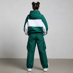Customized 100% nylon women's tracksuit Oversized Drop Shoulder 2 color Custom Screen Printed Logo Streetwear ladies 2 piece <b>set</b> - Product Image 6