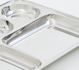 จานอาหารสแตนเลสแบบหลายช่อง |   ถาดอาหารโรงเรียนและโรงอาหาร ทำความสะอาดง่าย |   ขายส่งจำนวนมากจากอินเดีย - Product Image 5
