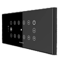 Interrupteur mural intelligent sans fil NFC Tuya WiFi pour domotique, commande à distance de 6 lumières et 1 ventilateur, contrôle personnalisable par écran tactile en verre trempé