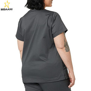 Women's Classic Fit V-Neck Short Sleeve <b>Scrub</b> Top with 3 Pockets, Moisture Wicking - Product Image 2