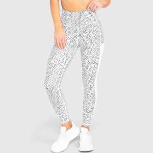 Leggings de yoga taille haute à imprimé léopard avec bande latérale, taille élastique, en spandex et polyester - Product Image 2