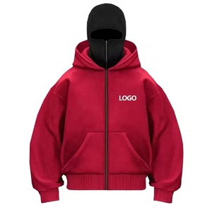 Fabricant de sweats à capuche surdimensionnés et épais avec masque intégral, style streetwear, double capuche, personnalisés OEM, 500 grammes - Product Image 1