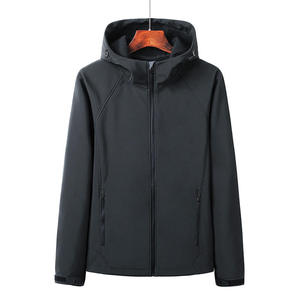 <b>Men's</b> <b>Grey</b> <b>Fleece</b> Jacket Stand Collar Zipper Closure Windproof Casual Autumn Wear Regular Fit Solid Color Polyester Material - Product Image 2