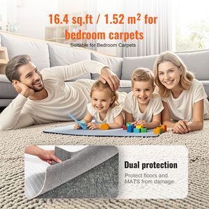 Tapis de protection en feutre polyester double face 8FT X 10FT, antidérapant, coussin de moquette, épaisseur 1/4 po, gris, surface de 7,8 m² - Product Image 6