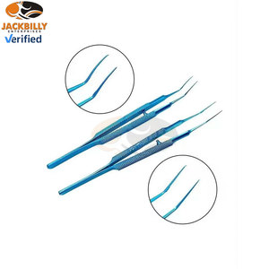 Pince manuelle en acier inoxydable pour instrument ophtalmique, implantation capselforale, capsuleorhexis, droite, angulaire, dentée, certifiée CE - Product Image 2