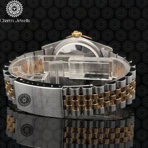 Charm_Jewells Men's Luxury Stainless Steel <b>Mechanical</b> <b>Watch</b> Round Case 36mm Analog Sapphire Dial Folding Clasp - Product Image 4