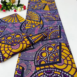 Tela de algodón de cera Africana Siyara Leone con diseños populares de dos colores, ideal para coser ropa, manualidades y proyectos de acolchado - Product Image 1