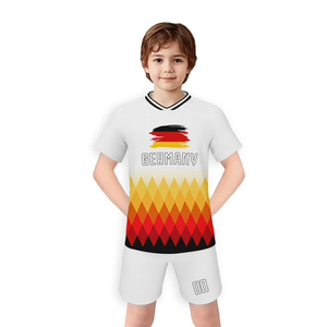 Conjunto de Camiseta de Fútbol de Alemania para Hombre, Manga Corta, Cuello en V, Sublimada, Nombre y Número Personalizados, Uniformes Transpirables de Poliéster para Todas las Temporadas - Product Image 3