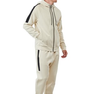 Conjunto deportivo informal para hombre con cremallera, elegante conjunto de jogger con tela suave para uso diario y entrenamiento físico. - Product Image 3