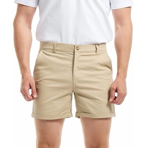 Shorts chino en twill de coton avec poches zippées personnalisées OEM, demi-pantalons pour homme, shorts chino empilés pour homme, vente en gros, respirants - Product Image 1