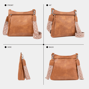Borsa a Tracolla in Pelle Scamosciata Marrone da Donna con 2 Cinghie Regolabili, Grande Capacità, Design Multi-Tasca - Product Image 3