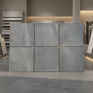 กระเบื้องปูพื้นลานบ้านแบบหนาพิเศษ หนา 2 ซม. ขนาด 60x60 60x90 ซม. กระเบื้องเซรามิกเคลือบผิวหินแกรนิตสีเทาเข้มสำหรับภายนอกอาคาร - Product Image 2