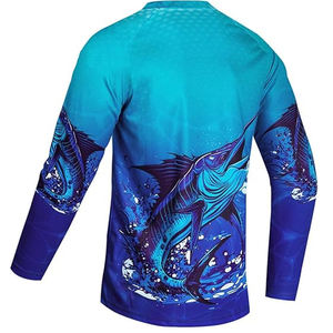 Camiseta de Pesca de Manga Larga al por Mayor de Fábrica, Protección Solar UPF50, Personalizada con Transferencia Térmica, Transpirable, de Secado Rápido, 100% Poliéster - Product Image 3