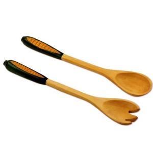 Juego de 2 utensilios de madera de acacia para servir ensaladas, diseño de gran venta, a precio de fábrica. - Product Image 2
