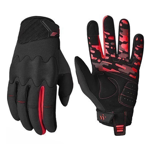 Gants de course en cuir à doigts entiers avec design de panneaux respirants pour le motocross, fermeture unisexe à scratch - Product Image 2