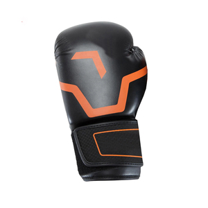 Gants de boxe IBERIA SPORTS noirs et orange pour adultes, en PVC, avec sangle de poignet, respirants, antidérapants et extensibles - Product Image 2