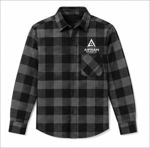 Mens Plaid Flannel Shirt Long Sleeve Mandarin Collar Button Up Pocket Casual Shirt Spring Wear - Product Image 2