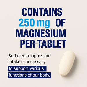 OEM Corée 90 Comprimés de magnésium 250mg Supplément minéral de soutien musculaire et nerveux pour hommes, 1 comprimé par jour - Product Image 2