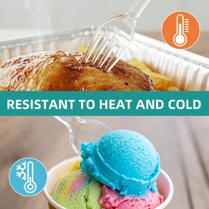 <b>Plastic</b> Silverware Heavy Duty Disposable Clear Cutlery Forks Spoons Knives for Parties Picnics Wedding Events Gatherings Daily - Product Image 2