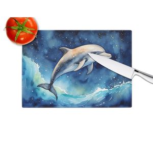 Planche à découper en verre Dolphin Starry Sea Grande taille Planche de service décorative en verre trempé pour la cuisine Plats et assiettes - Product Image 4