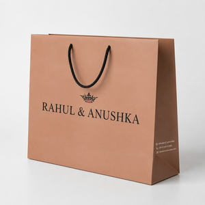 Wholesale Luxury Paper Carry <b>Bags</b> with Custom Name Printing Black Rope Handles for Wedding <b>Gifts</b> and Boutique Packaging - Product Image 3