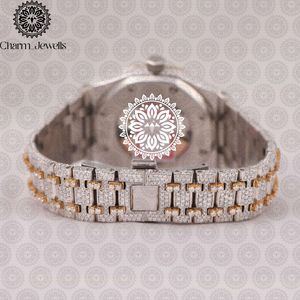Reloj de Lujo para Mujer Charm_Jewells, 38 mm, Redondo, Analógico, de Cuarzo, con Correa de Acero Inoxidable, Esfera de Cristal de Zafiro y Bisel de Diamantes - Product Image 4
