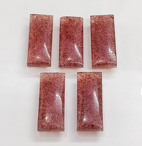 Cabochon rectangulaire en quartz rouge naturel, pierre précieuse 30*12 mm, 100% PIERRE PRÉCIEUSE NATURELLE, pour la création de bijoux, prix de gros. - Product Image 2