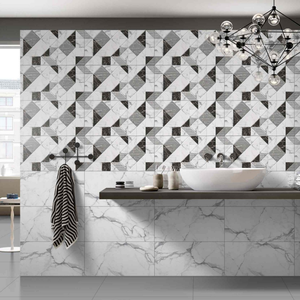 Carrelage mural en céramique blanc brillant 300x600mm, design minimaliste, pour bureaux professionnels et applications commerciales. - Product Image 1