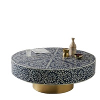 Table d'appoint faite à la main de style floral contemporain en incrustation d'os meubles de salon de style haut de gamme pour table basse à la maison
