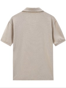 Chemise piqué blanche à manches courtes pour homme, couleur unie, respirante, en viscose/coton, séchage rapide, coupe décontractée élégante - Product Image 5