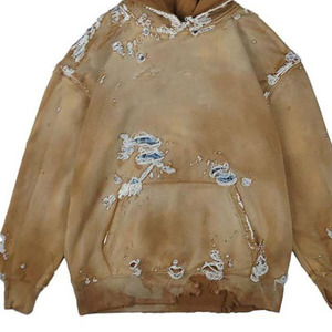 Custom Whole Sale Distressed Oversized <b>Hoodie</b> 100% Cotton Fabric <b>Trendy</b> Look Top Quality Distressed Unisex Wear <b>Hoodie</b> - Product Image 6