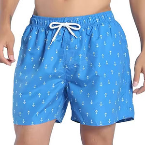 Shorts de bain pour hommes à séchage rapide, motif rayé, logo imprimé, style sportif, pour l'été, personnalisables, vente en gros directe usine - Product Image 2