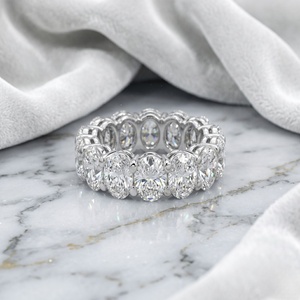 2.30CTW Lab Grown Oval Cut Prong <b>Set</b> Vintage 10K <b>Gold</b> for Certified Eternity <b>Ring</b> - Product Image 3