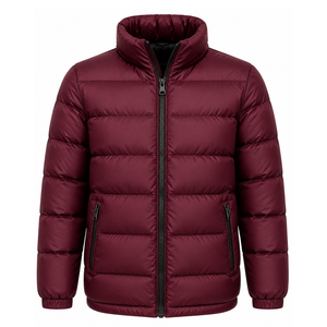 Vestes matelassées pour hommes, couleur marine, col montant, fermeture éclair, coupe-vent, manteau d'hiver décontracté, coupe régulière, rembourrage en polyester - Product Image 6